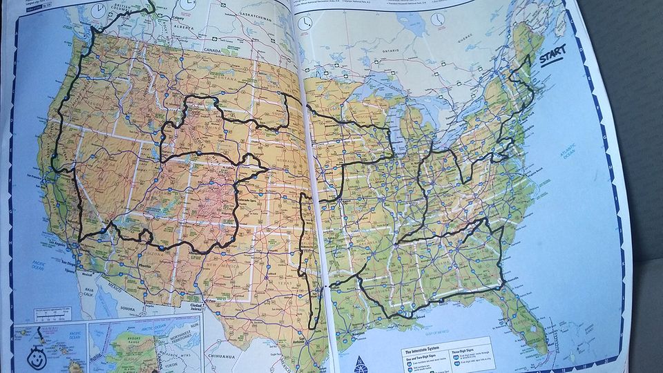 Route durch 50 US-Bundesstaaten