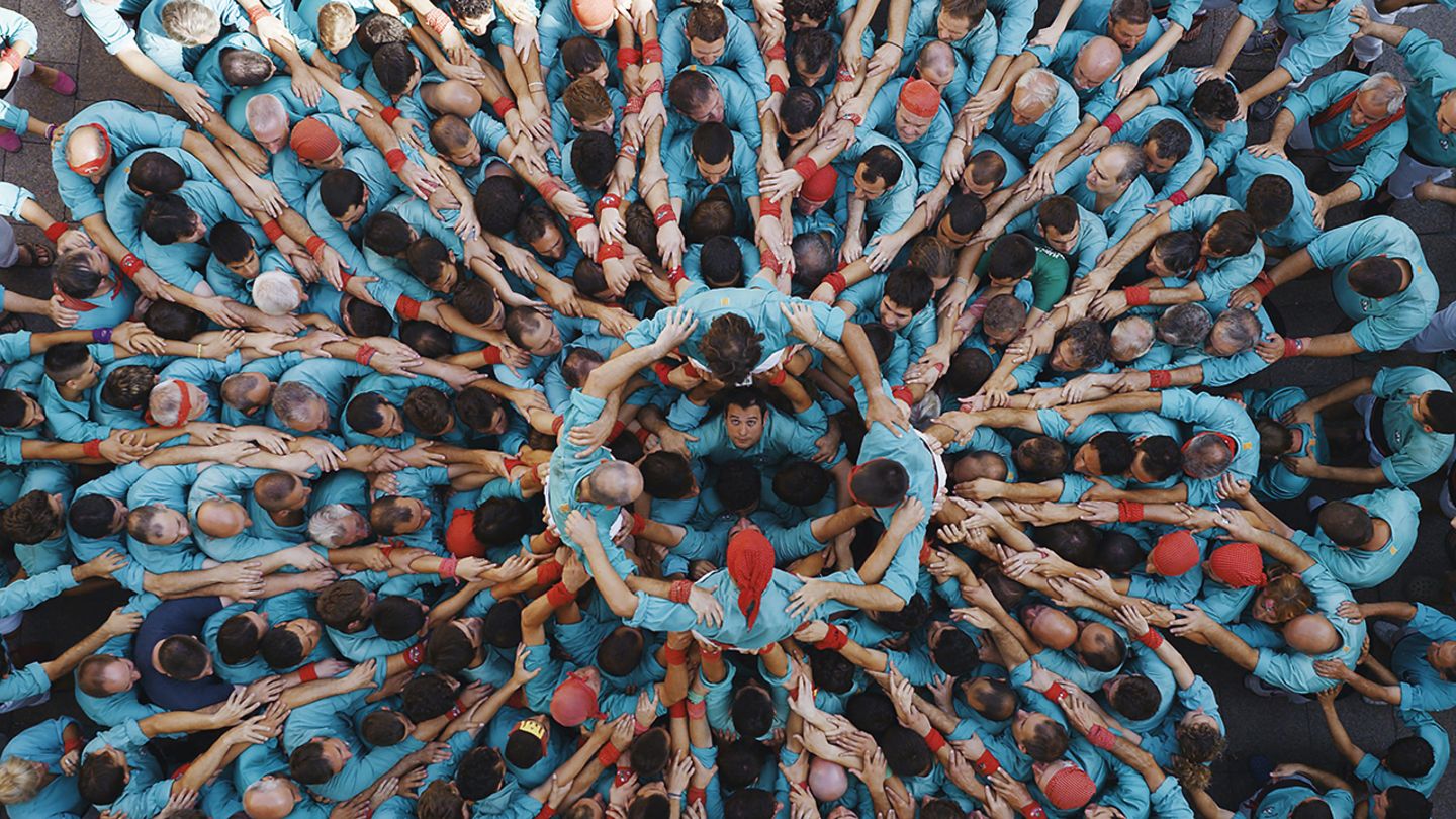 Castellers in Vilafranca del Penedès, Katalonien, Spanien Castellers in Vilafranca del Penedès, Katalonien, Spanien