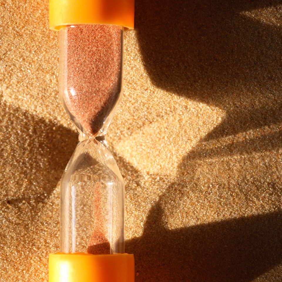 Orangene Sanduhr