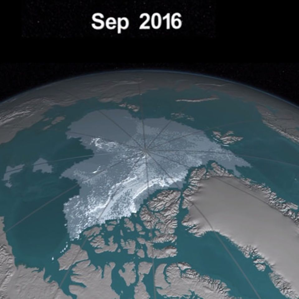 Animation der Nasa: So rasant schmilzt das Eis der Arktis