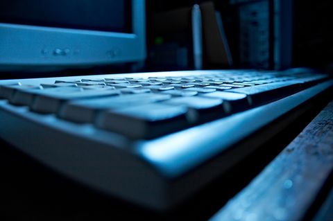 Computer Tastatur in blau