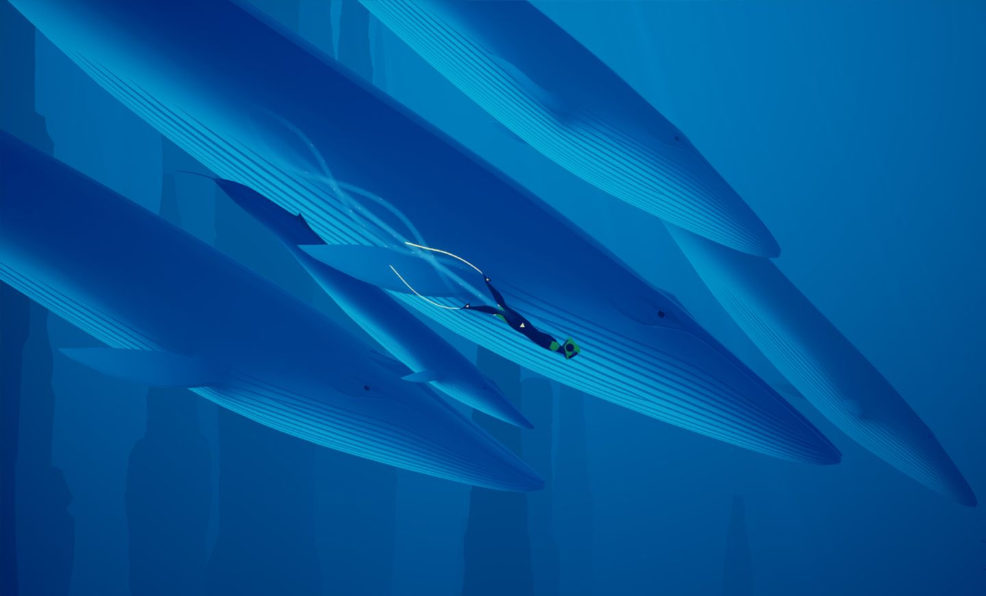 Abzu taucht mit Walen