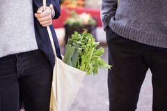 Stofftasche mit Gemüse