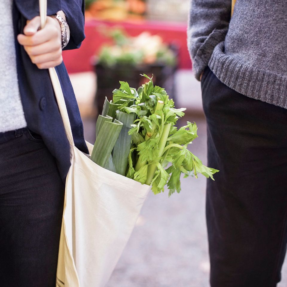 Stofftasche mit Gemüse