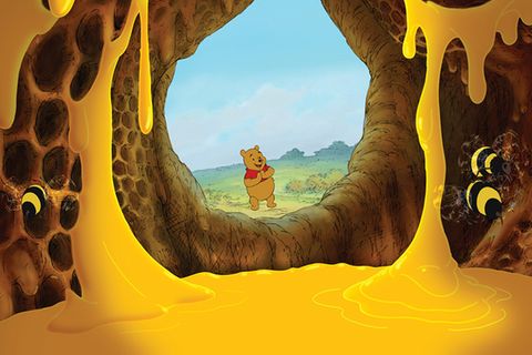 Winnie Puuh in einer Höhle voll Honig