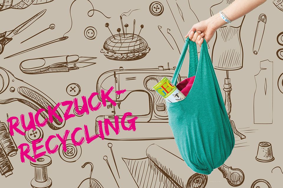 Upcycling: Einkaufstasche aus einem T-Shirt nähen