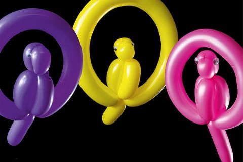 Papageien aus Luftballons