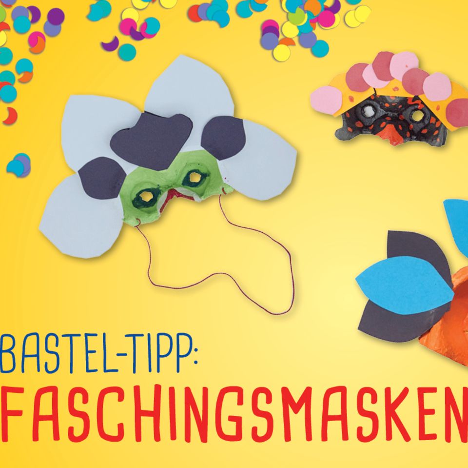 Faschingsmasken aus Eierkatons