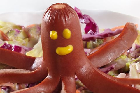 Wiener Würstchen als Tintenfisch