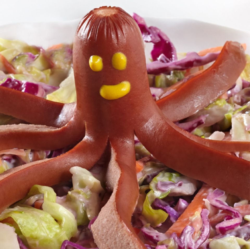 Wiener Würstchen als Tintenfisch