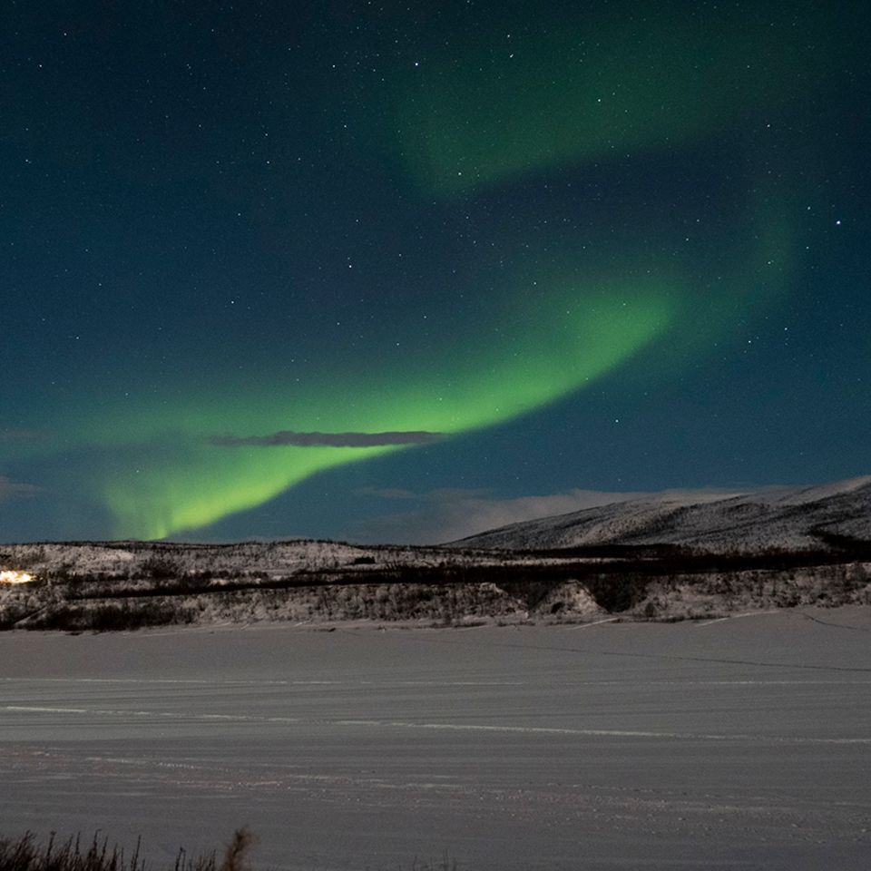 Finnland: Zwischen September und April lassen sich die Polarlichter auch in Nuorgam beobachten