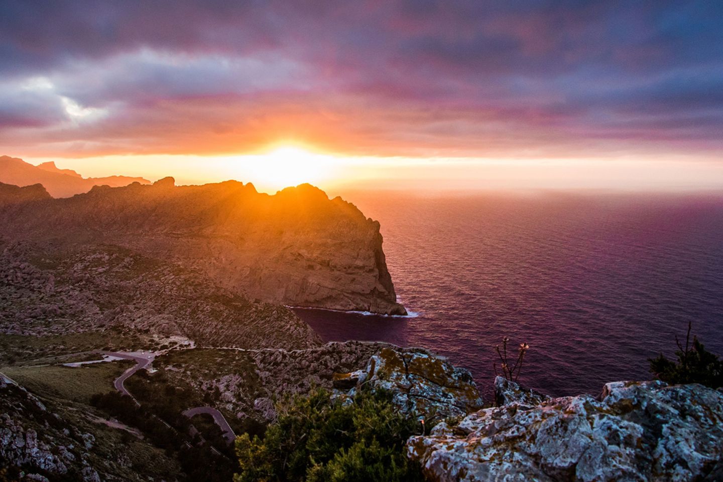 Sonnenuntergang im Norden von Mallorca