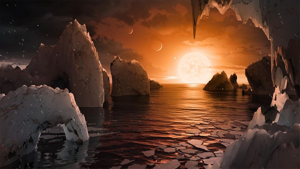 Oberfläche des Planeten Trappist-1f