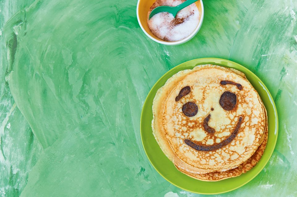 Grinsender Pfannkuchen, Pancake Art