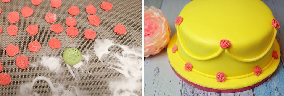 Rote Fondant Rosen Rote Fondant Rosen