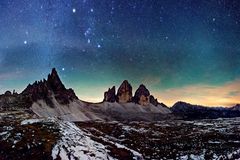 Sternbild Orion über den Drei Zinnen