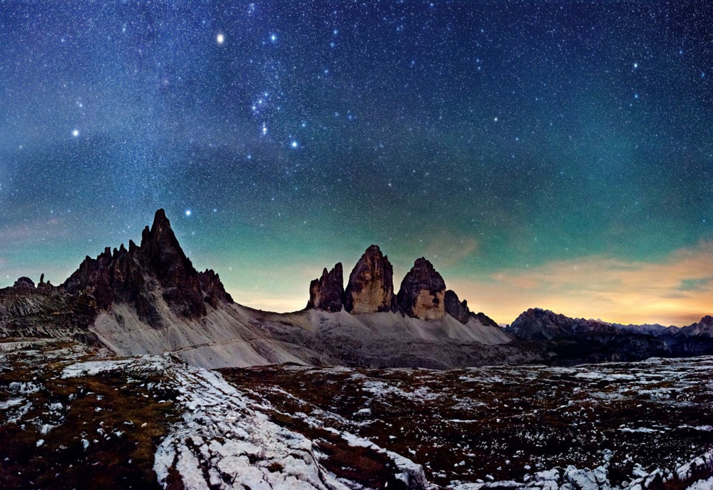 Sternbild Orion über den Drei Zinnen