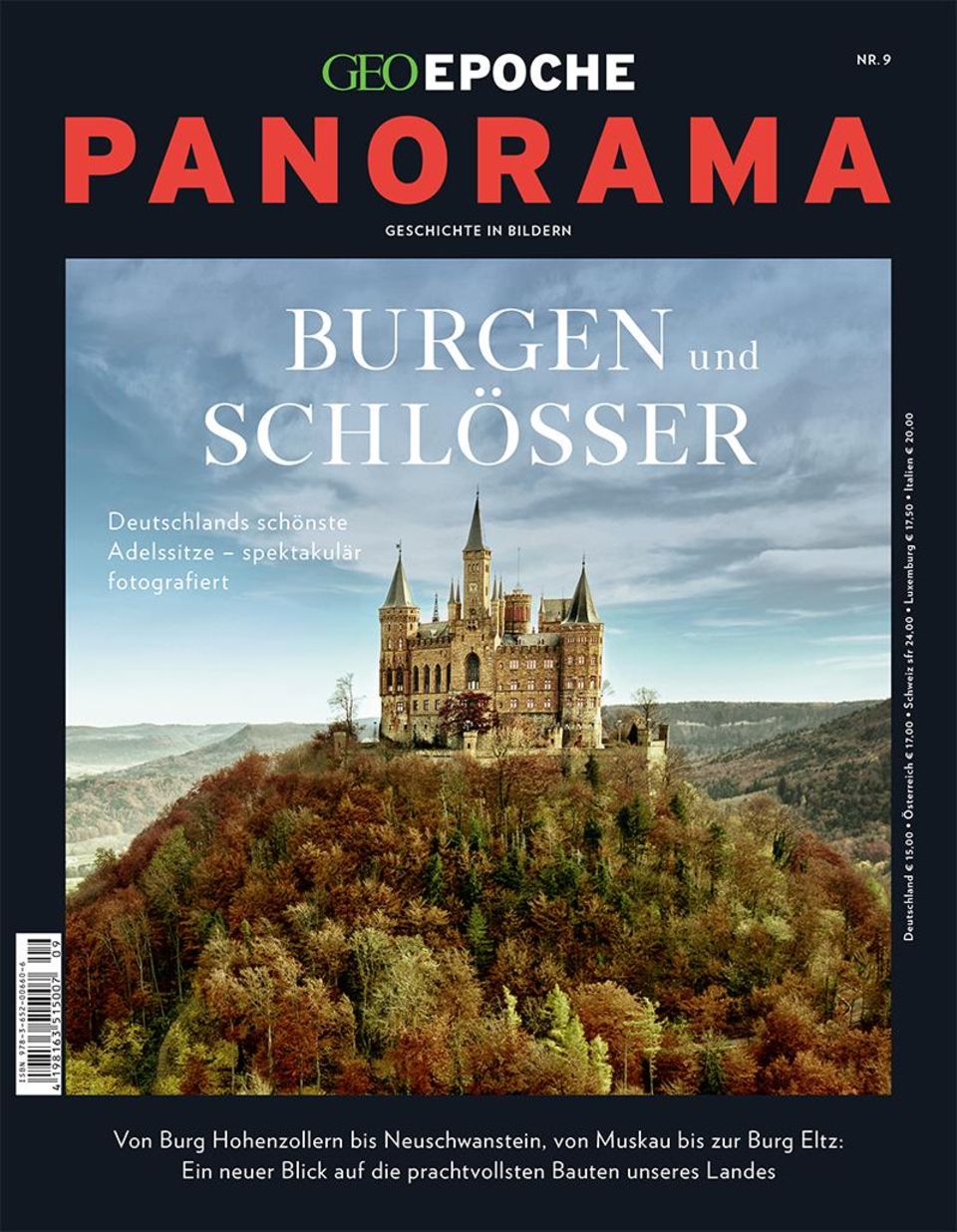 Burg: Auf diesem Berg südlich von Tübingen steht die Stammburg der Hohenzollern, die ab 1618über Brandenbur-Preußen herrschen. 1850 lässt König Friedrich Wilhelm IV. die inzwischen verfallene Bastion wiederaufbauen