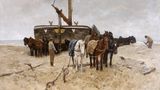 Fischerboot auf dem Strand - 1882