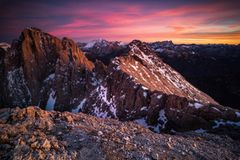 Sonnenuntergang auf dem Plattkofel