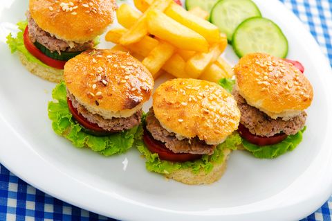 Mini Burger mit Pommes