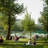 Österreich, Wien, Strandbad Gänsehäufel an der Alten Donau