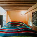 Bett im rollenden Hostel