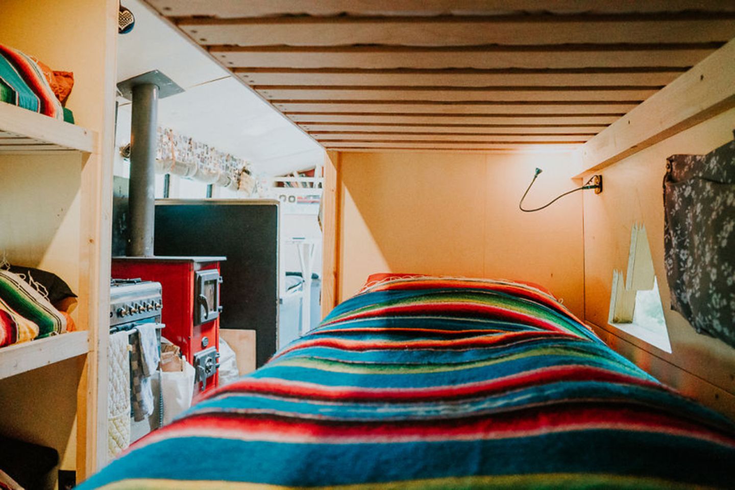 Bett im rollenden Hostel