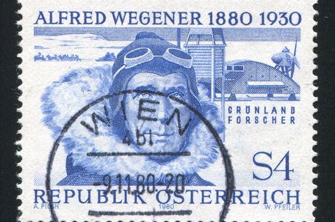 Alfred Wegener auf einer Briefmarke