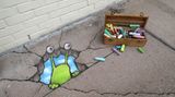 Sluggo Kreidezeichnung von David Zinn