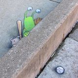 BBaseball Street Art David Zinn