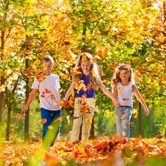 Kinder im Herbst