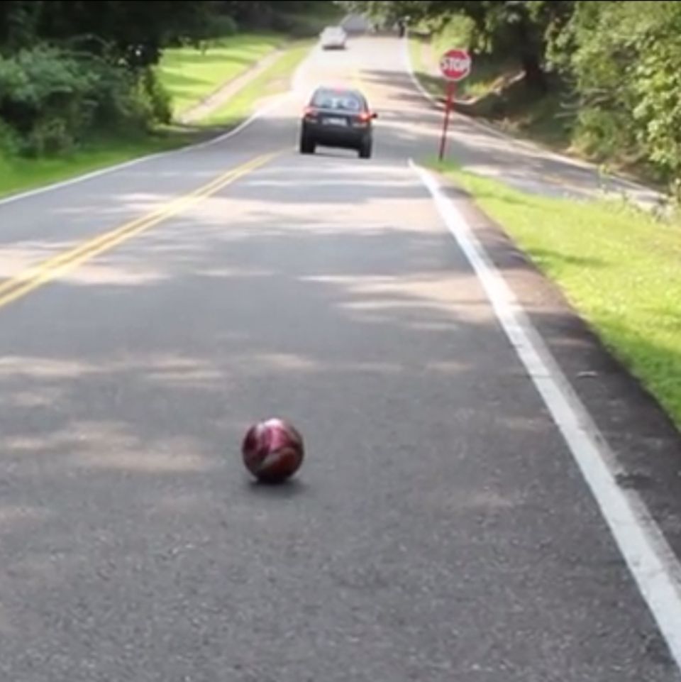Der "Magnetberg" Gravity Hill in Pennsylvania, USA