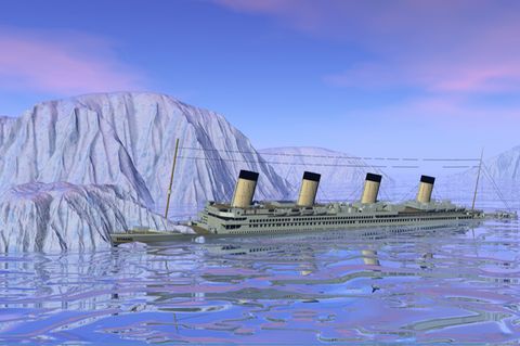 Titanic fährt auf den Eisberg