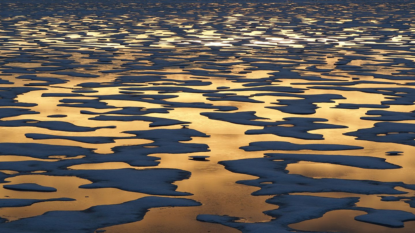Schmelzwassertümpel in der Arktis