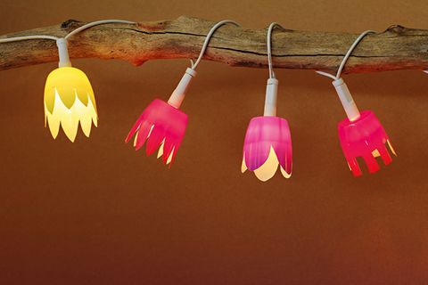 Lichterkette aus Joghurtbechern