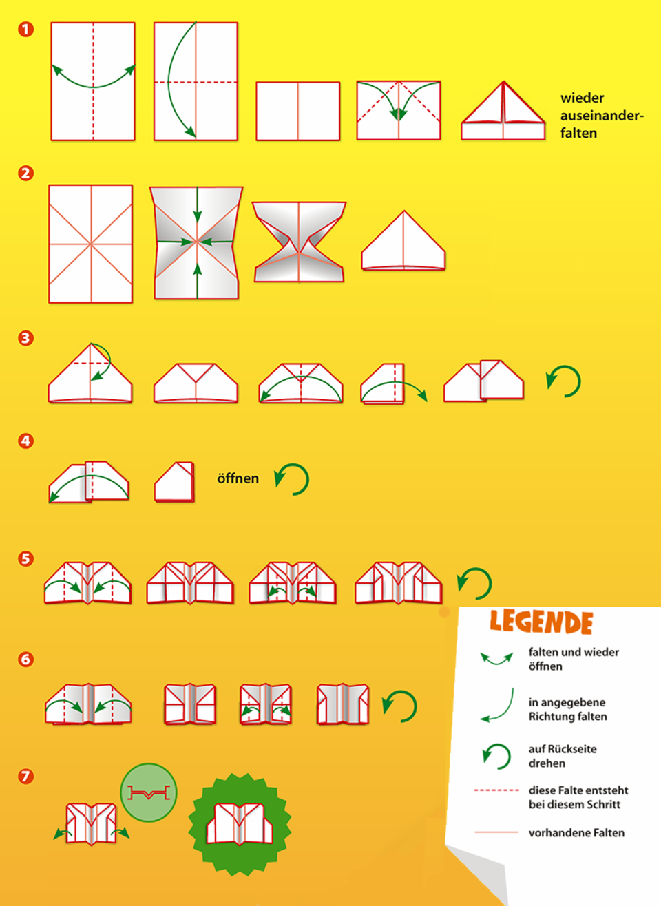 Papierflieger Faltanleitung