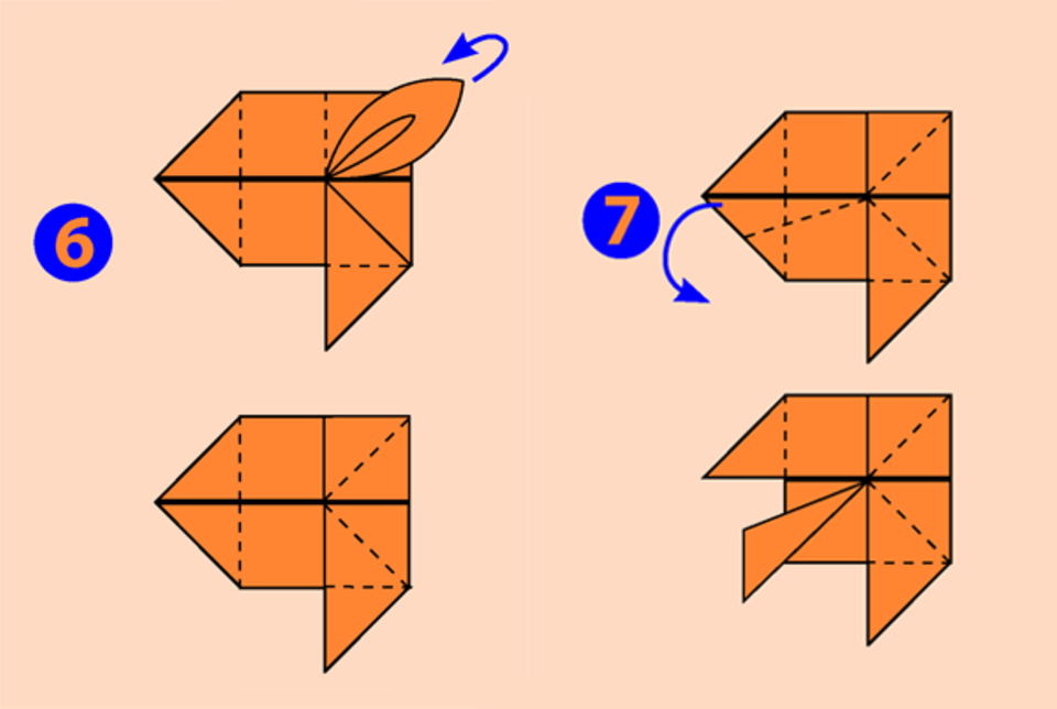 Falten mit Papier: Origami: Faltet einen Fisch