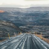 Vereiste Straße auf Island