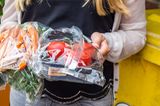 In Plastik verpacktes Gemüse