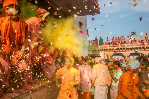 Holi-Fest, Uttar Pradesh, Nandgaon, Indien