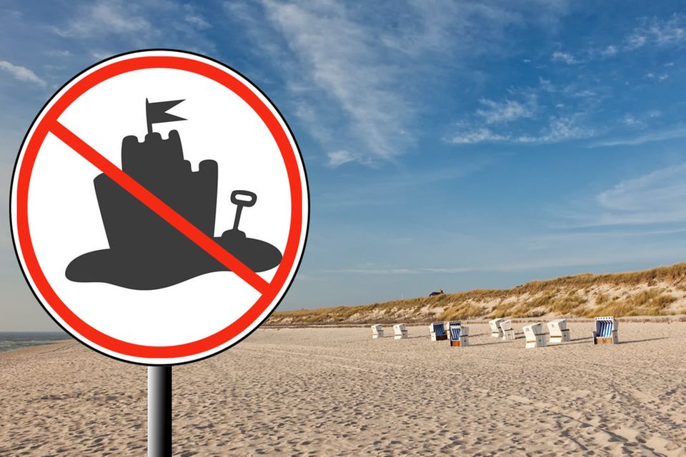 Sandburgen bauen verboten!