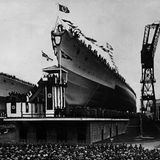 Stapellauf des Schlachtschiffs "Gneisenau", 1936
