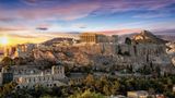 Athen bei Sonnenuntergang
