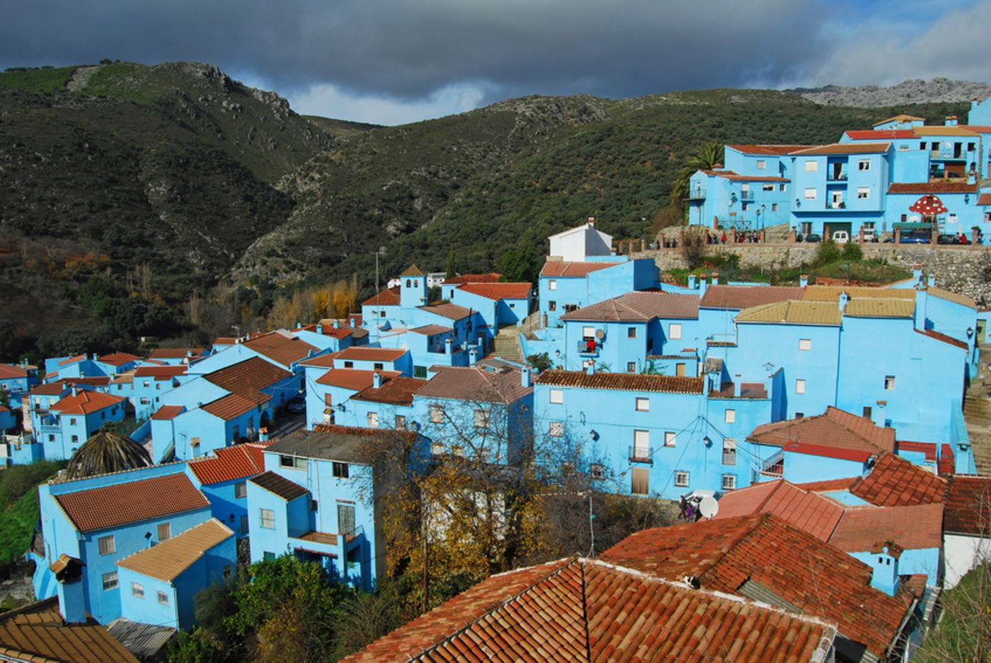 Júzcar, Andalusien Júzcar, Málaga, Andalusien