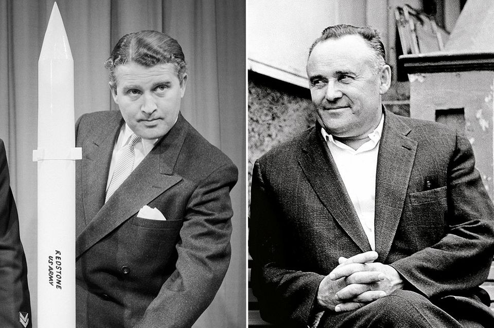 Weltraumpioniere und Rivalen: Während Wernher von Braun (li.) weltberühmt wird, halten die Sowjets die Identität von Sergei Pawlowitsch Koroljow bis zu dessen Tode geheim