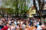 Biergarten auf dem Viktualienmarkt, München, Bayern,