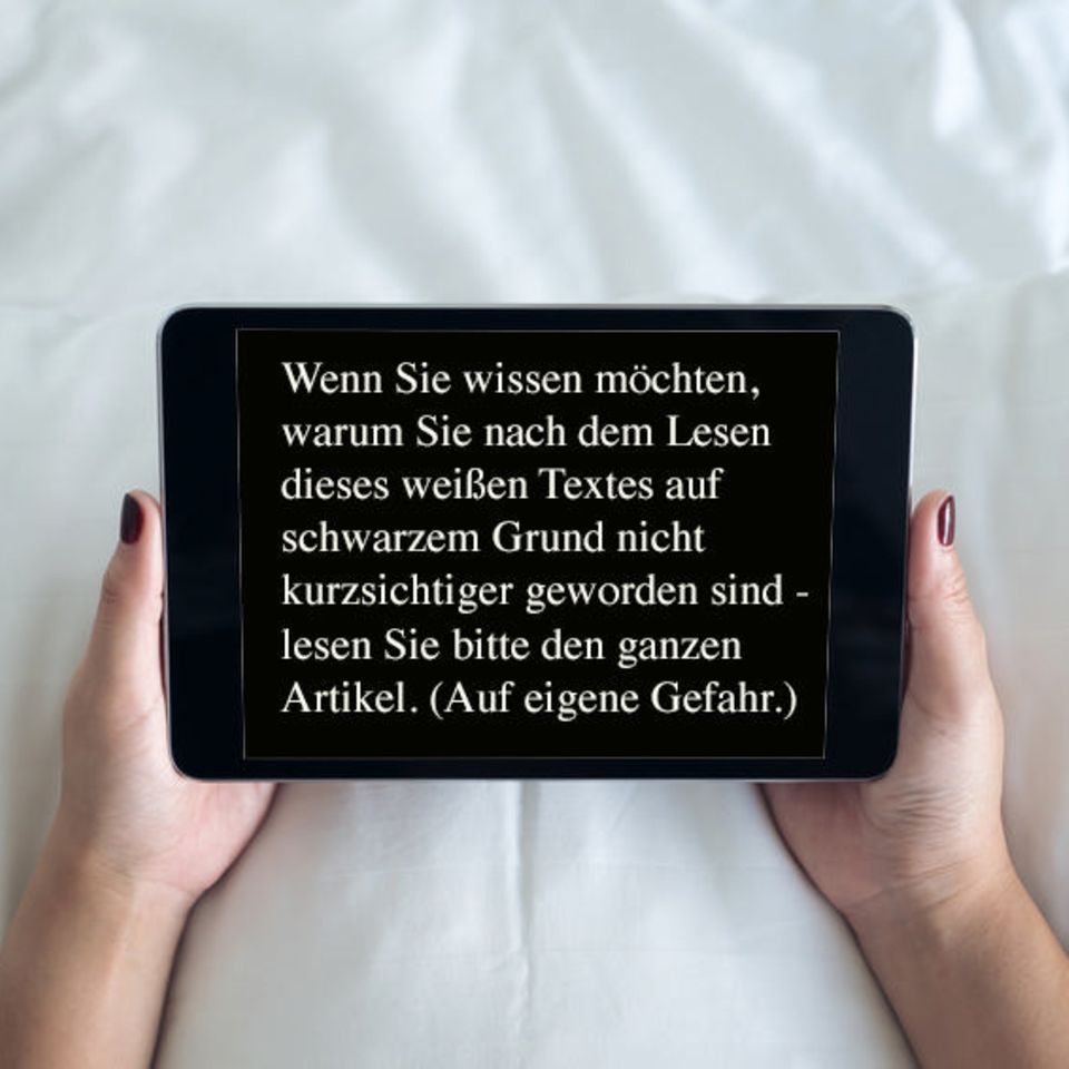Texte auf Tablet