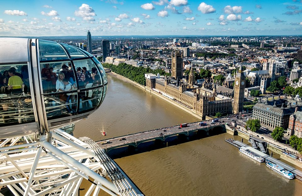 London Eye: Aussicht ohne Sicht Blick vom London Eye