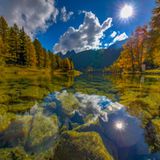 Der Palpuognasee im schönsten Herbstkleid